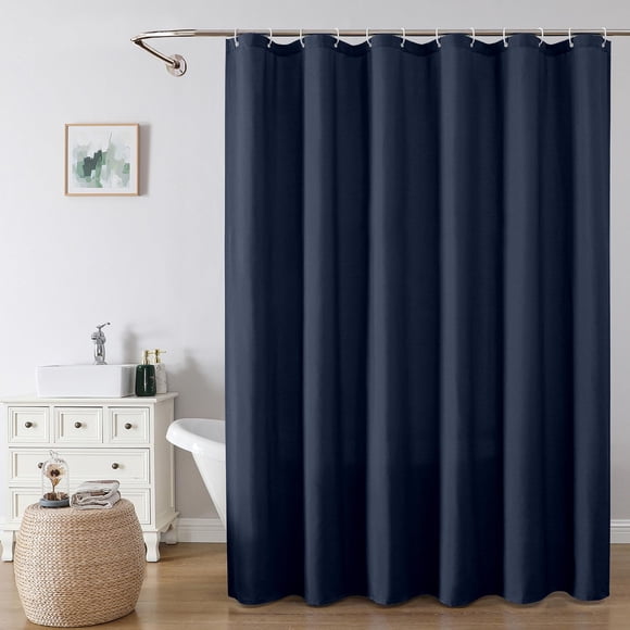 Cortina de ducha OVZME Zora extra larga, 183 x 214 cm, color azul marino