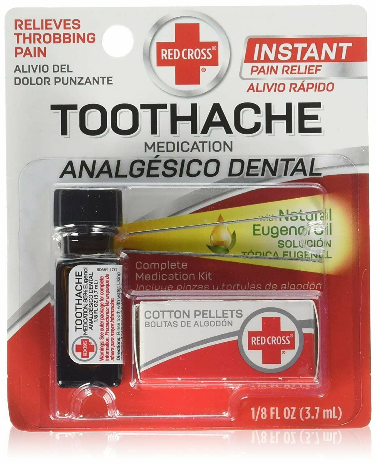 Red Cross Toothache Complete Natural Eugenol Medication Kit, 0.12oz, 7-Pack