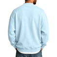 thumbnail image 3 of Men's Crewneck Sweatshirt Solid Color Pullover Top with Ribbed Trim Relaxed Fit Fall Casual Sweatshirts, 3 of 4