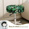 thumbnail image 4 of Renewold Round Stool Chair Covers 12"-14" Stretch Washable Stool Cushion Slipcover, 2 Count Breathable Bathroom Stool Chair Covers for St. Patrick's Day Decor, Green Clover Stripes Polka Dots, 4 of 6