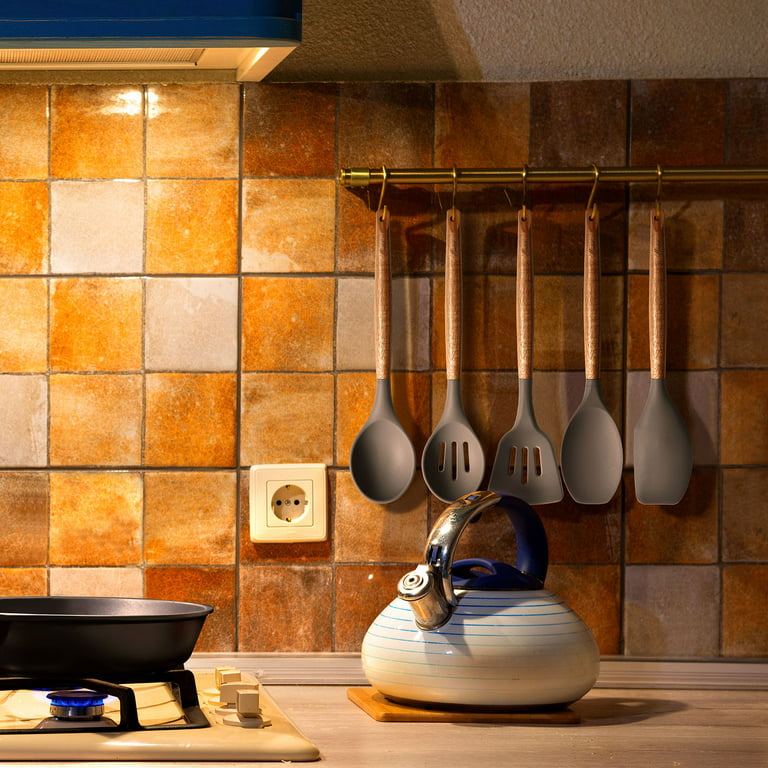 Kinfayv Silicone Cooking Utensils Kitchen Utensil Set, 21 PCS Wooden Handle  Nontoxic BPA Free Silico…See more Kinfayv Silicone Cooking Utensils