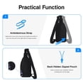 thumbnail image 5 of WATERFLY Unisex Anti Theft Travel Hiking Walking Sling Cross-Body Shoulder Chest Bag,Black, 5 of 7