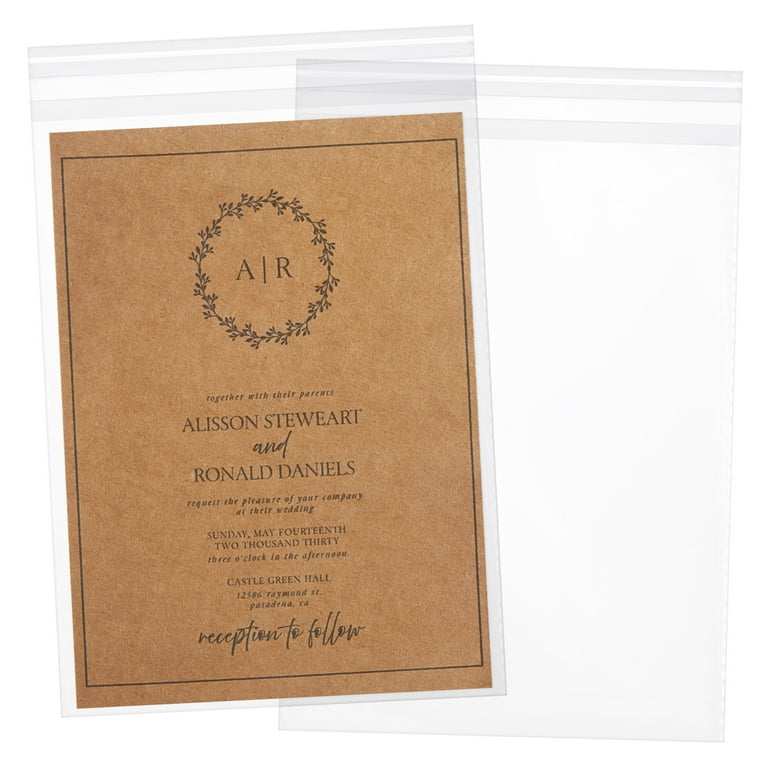 Juvale 300 Pack Clear Greeting Card Sleeves, 5x7 Inch Transparent Plastic  Envelopes - Walmart.com
