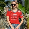 thumbnail image 4 of Fabrcox 1776-2026 250 Th Anniversary of USA Shirt Flag Print V Neck T Shirts for Women Short Sleeve Independence Day Freedom Patriotic 4th of July Shirts for Women Red S, 4 of 6