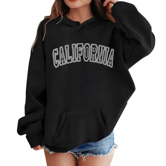 Kiijoy Toddler Girls California City Graphic Hoodie Casual Pullover Hooded Sweatshirt