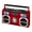 Red, variant on Studebaker SB2145B 80s Retro Street Bluetooth Boom Box with FM Radio & CD Player (Black)