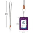 thumbnail image 3 of PU Leather Badge Holder ID Badge Holder with Lanyard for Cards & Credentials Little Butterfly and Rose, 3 of 6
