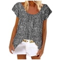 thumbnail image 1 of Femmes Tops Robe Décontractée Col Rond Imprimé Manches Courtes T-Shirts en Vrac Confortable d'Été Sortant Chemise Tee-Shirt, 1 of 6