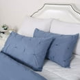 thumbnail image 6 of PiccoCasa Queen Duvet Cover Set 3Pcs Embroidery Checkered Bedding Set Blue, 6 of 6