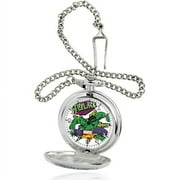 Marvel Hulk Men's Silver Pocket Watch, Silver Chain