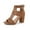 Brown, variant on Crystal Open Toe Sandal - Women Ankle Strap Chunky Heel Sandals Cut Out Peep Toe Block Heel Sandals Summer Beach Party High Heeled Sandals