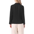 thumbnail image 3 of INSPIRE CHIC Casual Blazer for Women's Linen Lapel Collar Long Sleeve Lightweight Business Casual Jacket M Black, 3 of 6