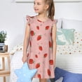 thumbnail image 4 of Balery Strawberry Camisón de princesa para niñas, pijama de algodón con mangas abullonadas, suave y bonito.-XX-Large, 4 of 6