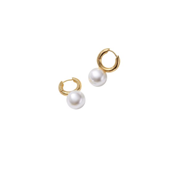 Boucles d'Oreilles Créoles en Perles Dorées