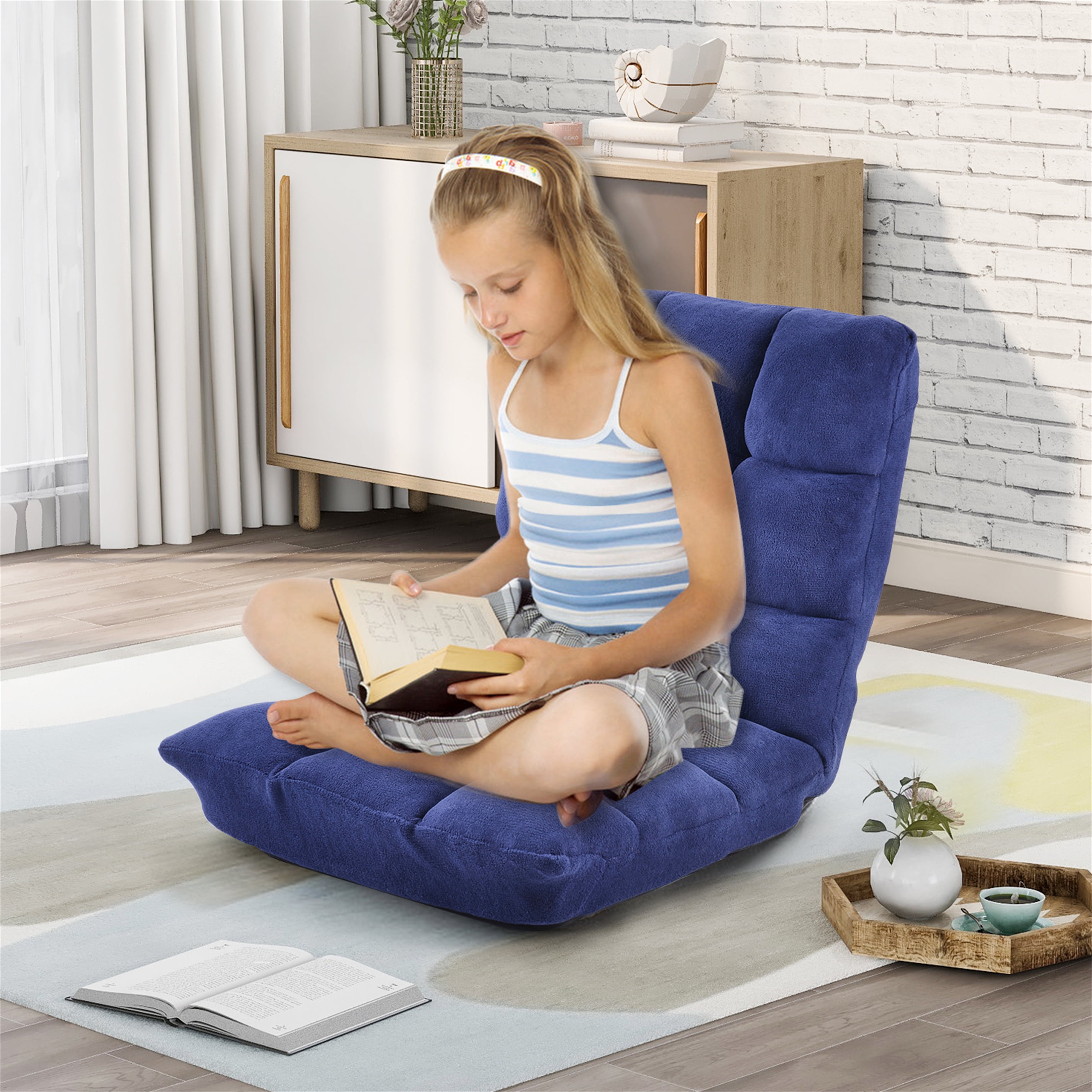 Adjustable Lazy Sofa Floor Chair for Kids Living Room, Bedroom