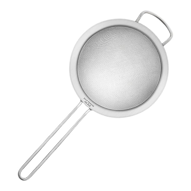 CaiYueKe Stainless Steel Fine Mesh Skimmer Spoon Slotted Ladle Kitchen Utensil for Frying Strainer Fat Oil Remover Soup Scoop Cooking Tool with Long Handle Durable