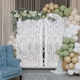 thumbnail image 2 of 2 cortinas con flecos de aluminio para decoración de bodas, decoraciones de cumpleaños, cortina de papel de aluminio plateado de 3,28 pies x 6,56 pies, serpentinas de fondo para cumpleaños,, 2 of 8