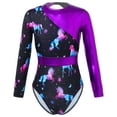 thumbnail image 1 of DPOIS Kids Girls One Piece Printed Bodysuit Long Sleeves Ballet Leotard, 1 of 4