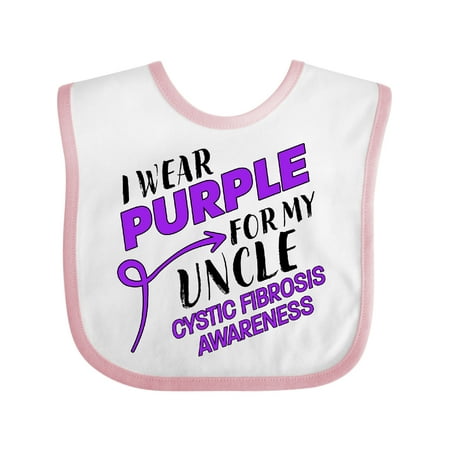 

Inktastic I Wear Purple for My Uncle- Cystic Fibrosis Awareness Gift Baby Boy or Baby Girl Bib
