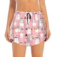thumbnail image 2 of Daiia Cute Pink Snowman Cat Pattern Women's 2 in 1 Running Shorts - Lightweight Athletic Workout Gym Yoga Shorts Liner with Phone Pockets-Medium, 2 of 7