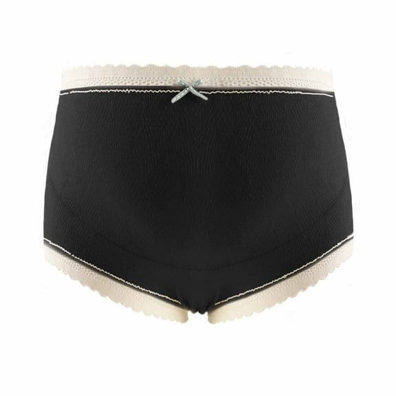 HUPOM Women Underwear Cotton Womens Underwear High Waist Casual Belt Maternity Waist Black L