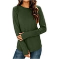 thumbnail image 5 of Bxsruta Womens Long Sleeve Tops Crewneck Pullover Shirts Basic Tee Casual Athletic Tops, 5 of 8