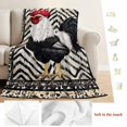 thumbnail image 5 of Black White Vintage Rooster Blanket Soft Cozy Warm Twin Blanket for Bed, Plush Fuzzy Flannel Fleece Blankets for Sofa, Boho Pastoral Animals Throw Blankets for Couch, Gifts for Men, 60"x80", 5 of 9