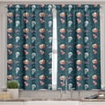 thumbnail image 2 of Ambesonne Space Valance & Curtain, Astronaut Raccoon in Galaxy, 55"x30", Dark Teal and Pink, 2 of 7