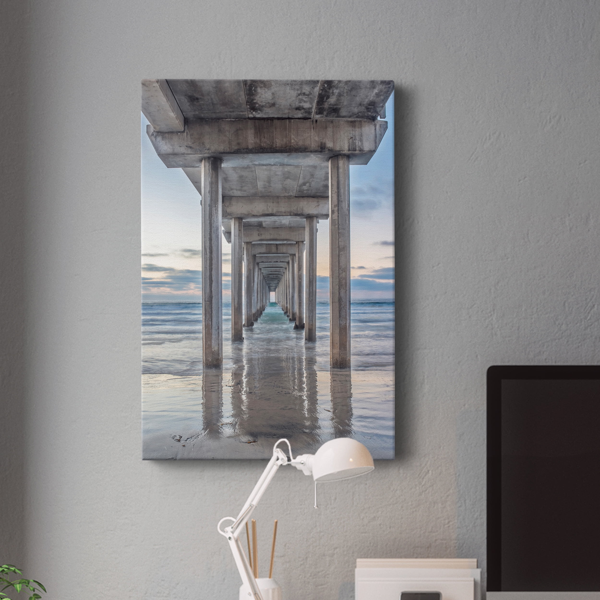 Scripps Pier Premium Gallery Wrapped Canvas - Ready to Hang - 32 x 48