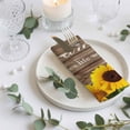 thumbnail image 3 of Cloth Napkins Set of 4 - 20x20 Inches, Yellow Sunflowers Washable Reusable Table Napkins, Family Farmhouse Brown Wooden Butterfly Soft & Absortbent Dining Napkin for Party Wedding Hotel Restaurant, 3 of 8