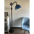 thumbnail image 4 of ENJOY DÉCOR LAMPS 63-Inch 1-Light Traditional Adjustable LED Bulb Included Bronze Gooseneck Floor Lamp with Stained Glass Blue Leaves Bowl Shade, 4 of 5