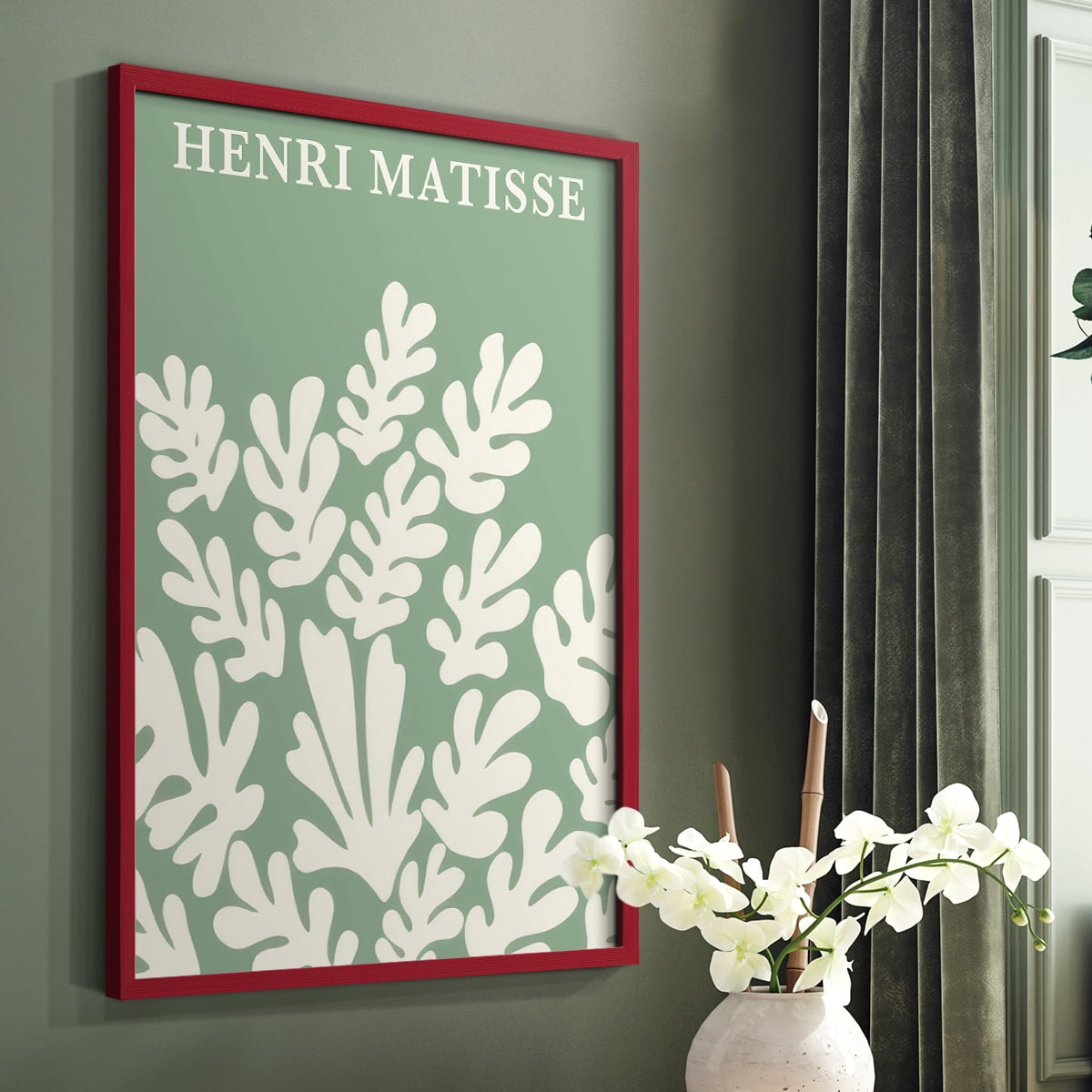 Matisse CLXXXVIII Framed Print in Red Solid Wood 11 x 14 Framed Print