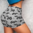 thumbnail image 4 of Wukai Gray Tractor Print Pack Biker Shorts for Women Yoga Workout Gym Running Scrunch Active Shorts-, 4 of 8