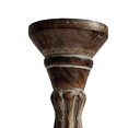 thumbnail image 3 of Benzara Handmade Wooden Candle Holder with Pillar Base Support, Distressed Brown, Set of 3, 3 of 4