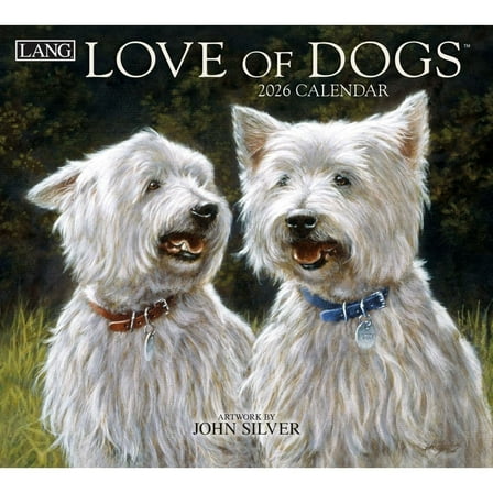 Lang Companies, Love of Dogs 2026 Wall Calendar by John Silver, 13.4'' X 12'', 12-Month Calendar with Stapled Binding