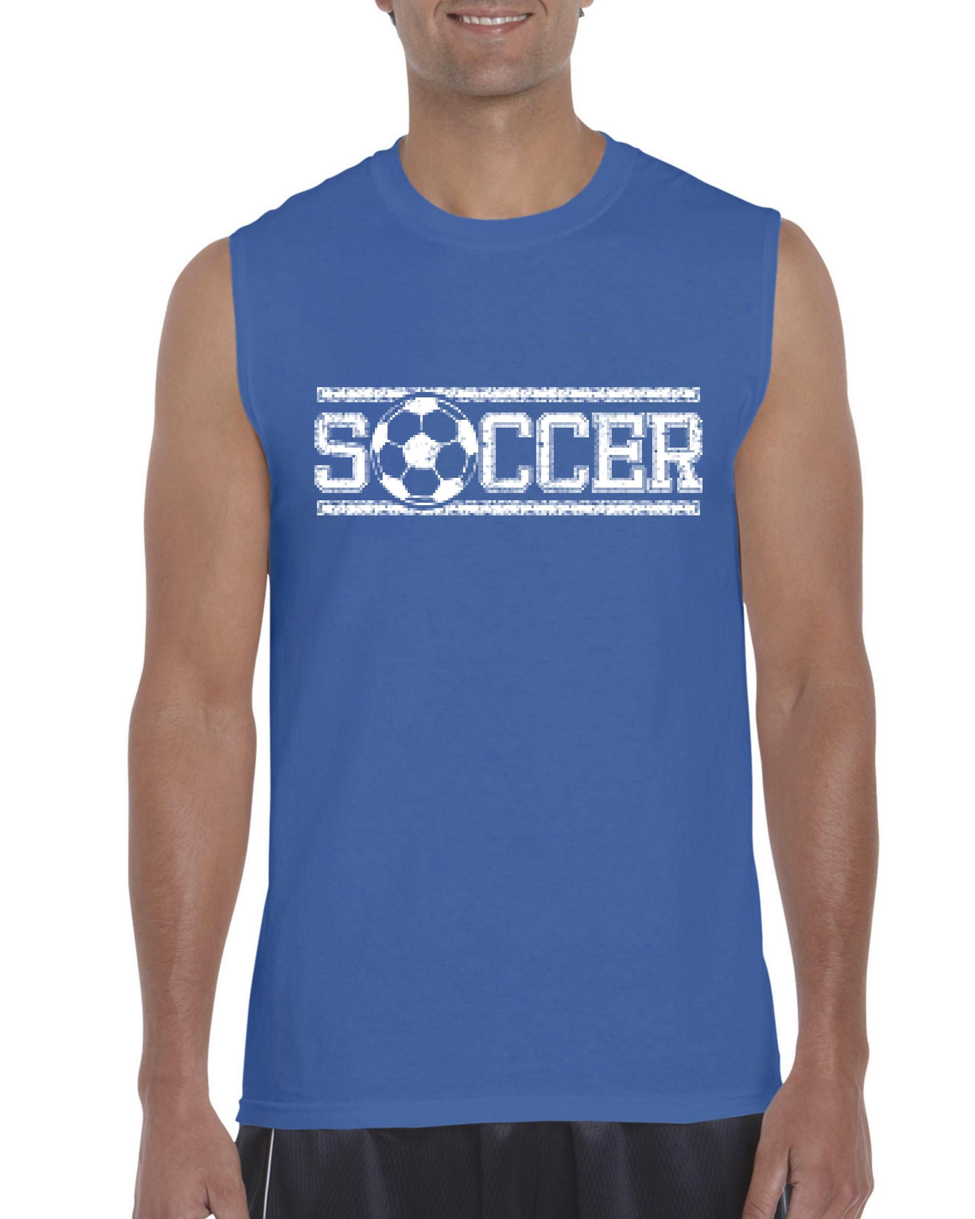 IWPF Mens Soccer With Ball Ultra Cotton Sleeveless TShirt Walmart