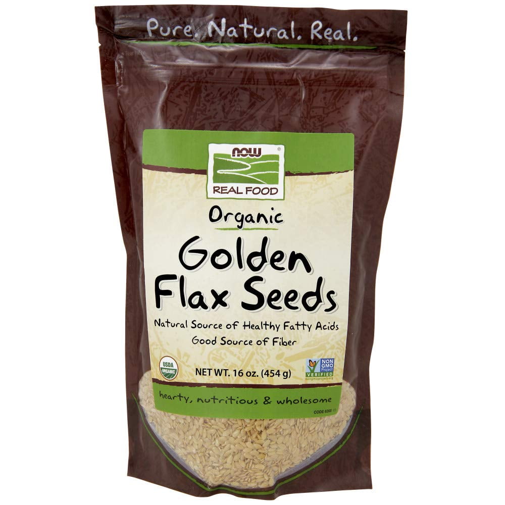 Now Foods Certified Organic Golden Flax Seeds, 16-Ounce (Pack Of 2 ...