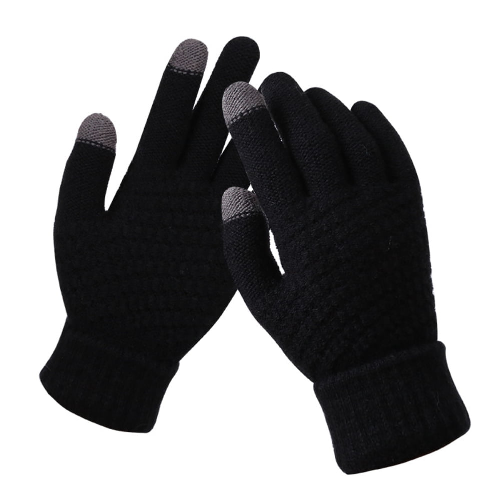Women's Winter Touch Screen Gloves Warm Fleece Lined Knit Gloves Elastic Cuff Winter Texting Gloves