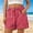 Red, variant on Womens Striped Lounge Shorts High Waisted Drawstring Casual Summer Shorts Color Block Beach Bottoms with Pockets Yellow