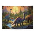 thumbnail image 5 of GOSMITH Dinosaur Tapestry Wall Hanging for Kids Room Decor, Jurassic Wild Ancient Predator Animal Velociraptor Triceratops Jungle Wall Decor for Dinosaur Party Bedroom Dorm, 5 of 7