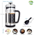 thumbnail image 5 of Easyworkz Cafetière à Piston en Acier Inoxydable 34 oz avec Verre Borosilicate, Poignée Douce, 5 of 5