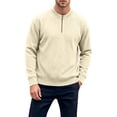 thumbnail image 2 of Shirts for Men Corduroy Crew Neck Half-zip Long-sleeved Top, 2 of 8