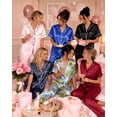 thumbnail image 6 of DAKIMOE Silk Satin Pajamas Set for Women Two-Piece Short Sleeve Shirt with Long Pajama Pant Set Soft Button Down Loungewear Nightwear Pjs Sleepwear for Women, 6 of 10