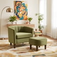 thumbnail image 5 of PayLessHere Accent Chair with Ottoman, Velvet Modern Armchair & Sofa Chair, Comfortable Living Room Chair for Reading, Bedroom, Lounge & Apartment，Green, 5 of 7