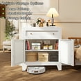 thumbnail image 4 of CHSHIN Armoire de Bar à Café, Armoire de Rangement de Cuisine en Métal, Buffet Moderne avec Tiroir, Blanc, 4 of 6