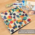 thumbnail image 4 of FORMRS 3 Ring Photo Album 4"x6" Self Adhesive Large Capacity PU Leather Cover, Green Geometric, 4 of 8