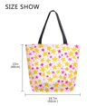 thumbnail image 5 of FORMRS Womens Canvas Tote Bag with Zipper Inner Pocket Shoulder Handbag, Light Pink Stars, 5 of 7