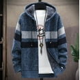 thumbnail image 2 of Brondbend Men Coats Winter Fall Mens Jacket Hooded Long Sleeved Zipper Pocket Outerwear Multicolor Casual Jacket Loose Fit Anniversary Tops Blue, 2 of 4