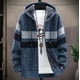 zanvin Casual Jackets for Men,Holiday Gift Clearance,Men Casual Patchwork Long Sleeve Knitting Hooded Cardigan Zipper,Blue - image 1 of 4