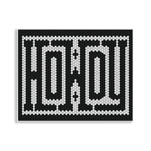 Stupell Industries Mosaic Style Howdy in Black Quotes and Sayings Painting Unframed Art Print Wall Art, 14 x 11